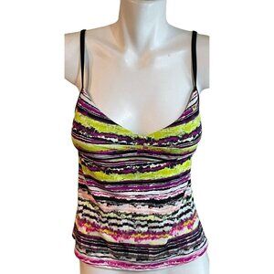 Nike Better World Tankini Swim Top Women's Size 6 Purple Yellow Black